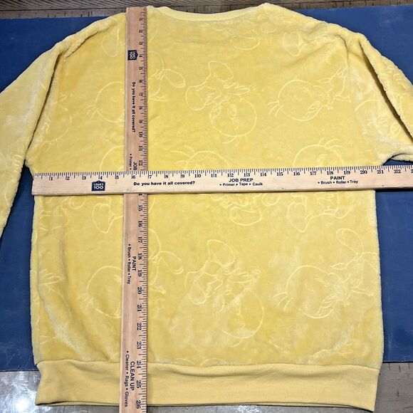Womens Looney Tunes Tweety Bird Yellow Sweatshirt Sweater Top Size L Vintage - Picture 8 of 8